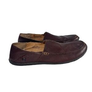 Born Mens Brown Pebbled Leather Slip On Moc Toe Loafers Size 9 42.5
